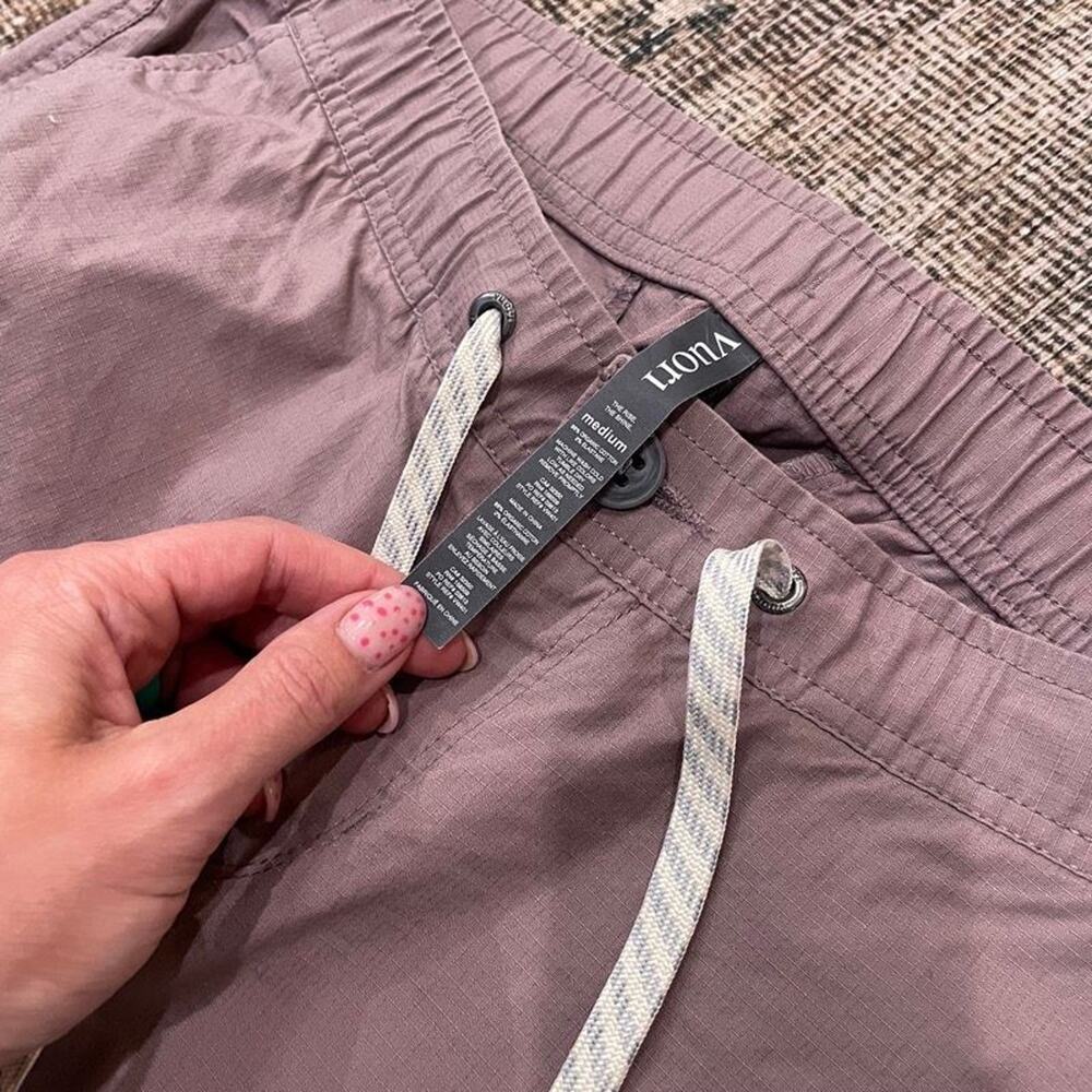 Vuori Womens Medium Ripstop Jogger Pants Mauve Drawstring Zip Pocket Elastic Wai - Picture 2 of 5